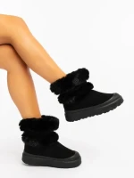 Razenda fekete női csizma textil anygaból