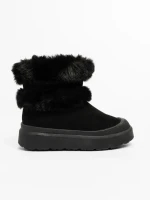 Razenda fekete női csizma textil anygaból