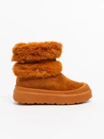 Razenda tevebarna női csizma textil anygaból