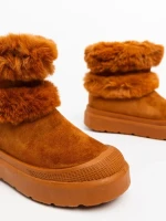 Razenda tevebarna női csizma textil anygaból