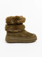 Razenda zöld női csizma textil anygaból