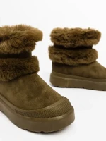 Razenda zöld női csizma textil anygaból