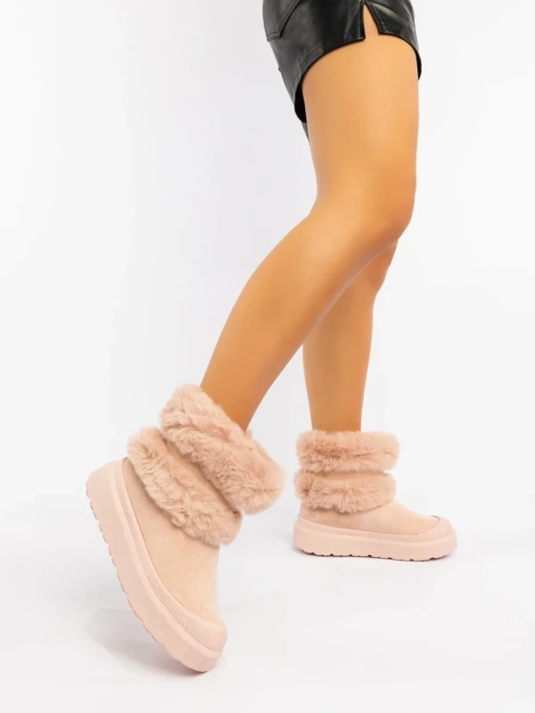 Razenda rózsaszin női csizma textil anygaból