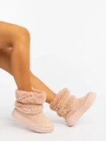 Razenda rózsaszin női csizma textil anygaból