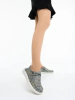 Maziva zöld női alkalmi cipő textil anyagból