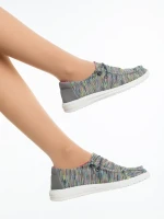 Maziva zöld női alkalmi cipő textil anyagból