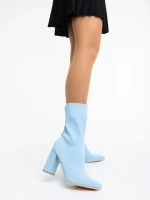 Elyta kék női csizma textil anyagból