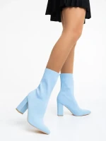 Elyta kék női csizma textil anyagból