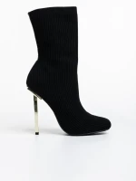 Camari fekete női bokacsizma textil anyagból