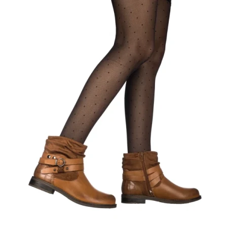 Pertina camel női bokacsizma