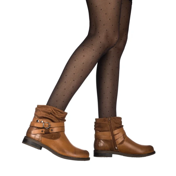 Pertina camel női bokacsizma