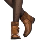 Pertina camel női bokacsizma