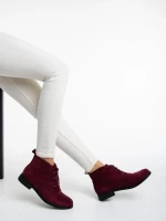 Marieke gránátszínű női bakancs textil anyagból