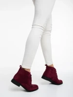 Marieke gránátszínű női bakancs textil anyagból