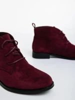 Marieke gránátszínű női bakancs textil anyagból