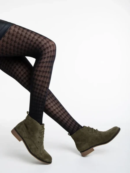 Marieke zöld női bakancs textil anyagból