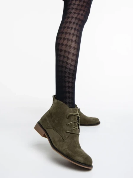 Marieke zöld női bakancs textil anyagból