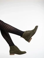 Marieke zöld női bakancs textil anyagból