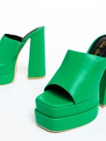 Davena zöld női papucs, műbőrből készült