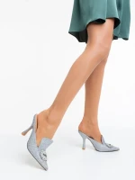 Kalyna ezüstszínű női klumpa textil anyagból