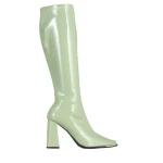 Dafne zöld női csizma, lakkozott műbőrből készült