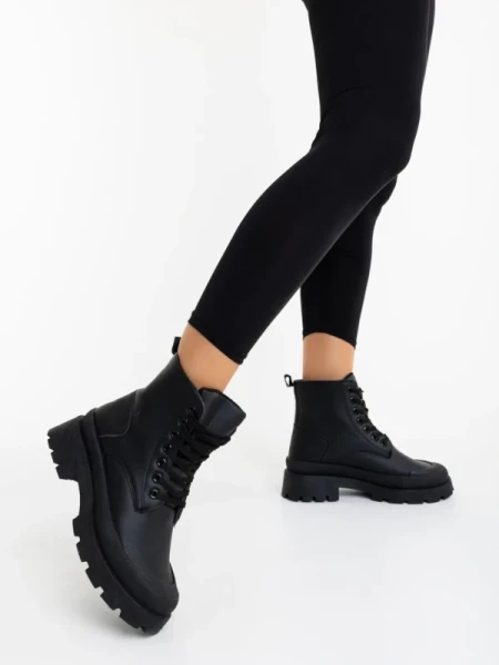 Surama fekete női bakancs ökológiai bőrből