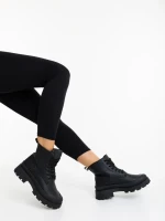 Surama fekete női bakancs ökológiai bőrből