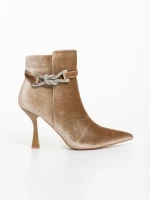 Laeva bézs női bokacsizma textil anyagból