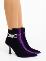Laeva lila női bokacsizma textil anyagból