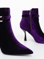 Laeva lila női bokacsizma textil anyagból