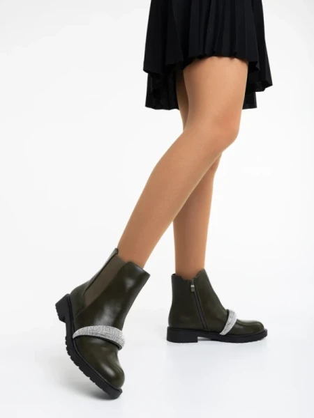 Sherisse zöld női bakancs ökológiai bőrből