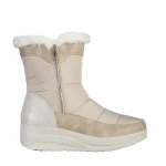 Justine bézs női csizma, textil anyagból készült