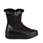 Justine fekete női csizma, textil anyagból készült