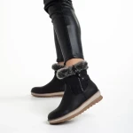 Emmie fekete női csizma, műbőrből készült