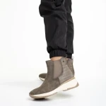 Ivanka bézs női bokacsizma, műbőrből készült