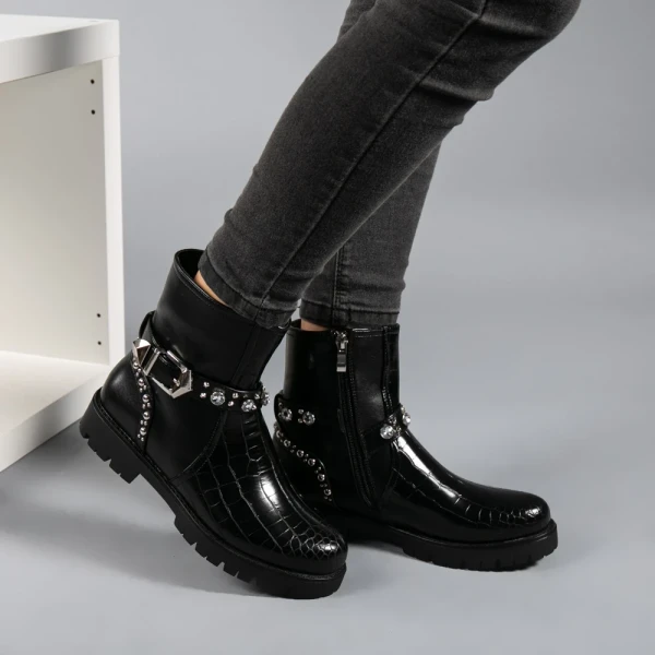 Leny fekete női bokacsizma