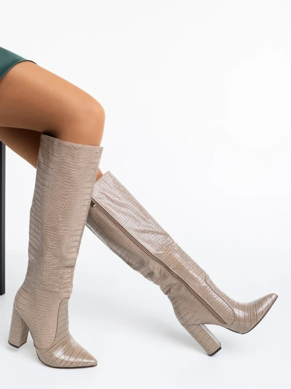 Ulyana bézs női csizma ökológiai bőrből