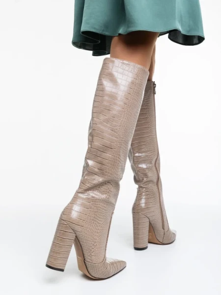 Ulyana bézs női csizma ökológiai bőrből