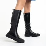 Darinda ökológiai bőrből készült fekete női csizma