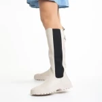 Darinda bézs színű női ökológiai bőr csizma