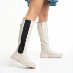 Darinda bézs színű női ökológiai bőr csizma