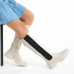 Darinda bézs színű női ökológiai bőr csizma