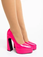 Dazani rózsaszin női magassarkú cipő lakkozott ökológiai bőrből