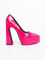 Dazani rózsaszin női magassarkú cipő lakkozott ökológiai bőrből