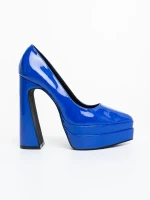 Dazani kék női magassarkú cipő lakkozott ökológiai bőrből