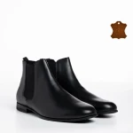 Férfi fekete bőr csizma Fausto