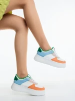 Kosara narancssárga női sportcipő ökológiai bőrből