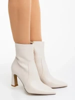 Terazia bézs női bokacsizma ökológiai bőrből