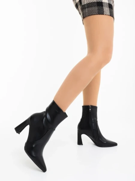 Terazia fekete női bokacsizma ökológiai bőrből