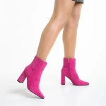 Sondra fukszia női bokacsizma, textil anyagból készült